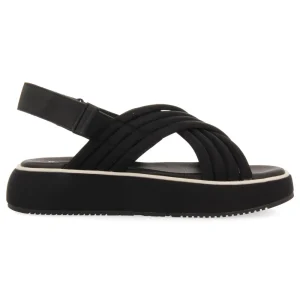Sandalias Gioseppo negras con tiras acolchadas y suela gruesa