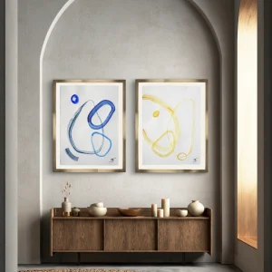 Abstracción minimal azul